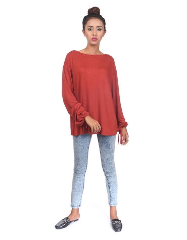 Viscose Top With Statement Sleeves