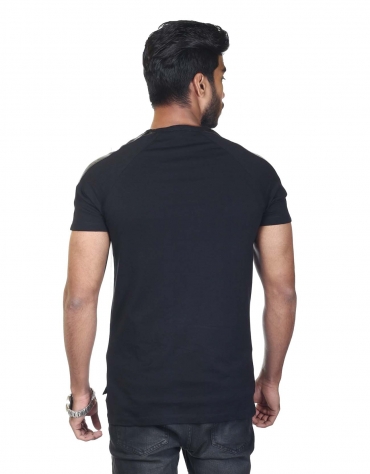 Pleather Sleeved T-Shirt