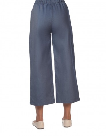 Chambray Tie-Front Culottes